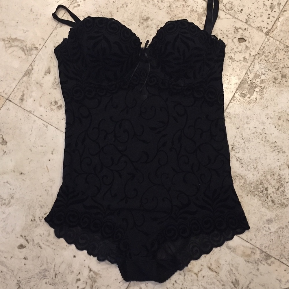 Oh La La Cheri Paris Black Teddy Bodysuit XL